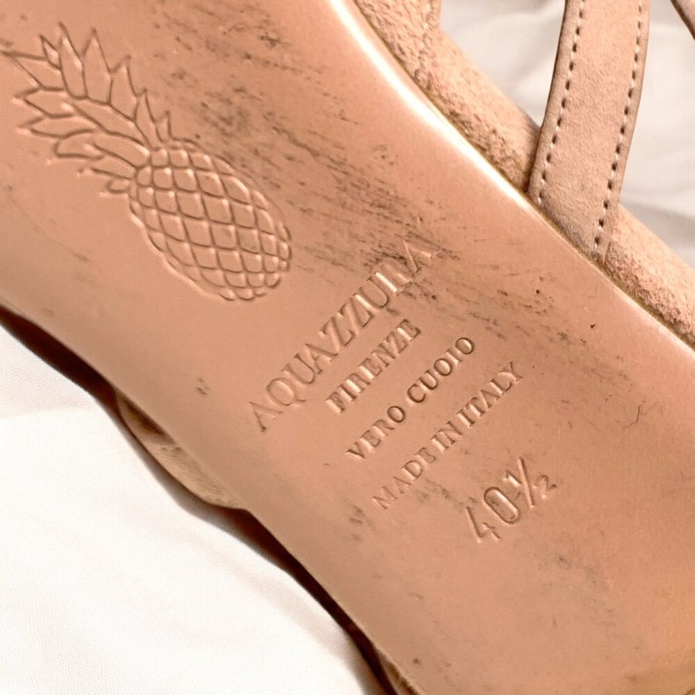 Aquazzura Firenze Belgravia‎ French Rose Suede Cagey Pointy Slides/Mules - Picture 5 of 13
